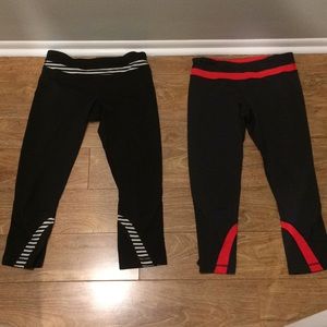 2 pairs of crop LuLu Lemon leggings